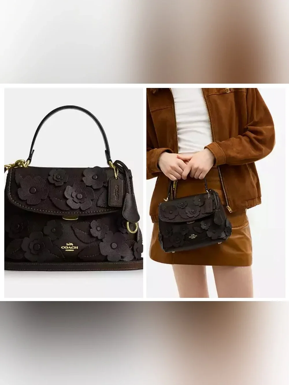 Coach Floral Appliques Emory Satchel NWT